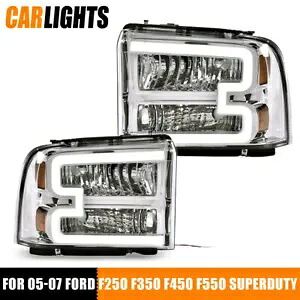 2x LED DRL クロームヘッドライト 2005-2007 フォード F250 F350 スーパーデューティーピックアップに適合 2x LED DRL Chrome Headlights Fit For 2005-2007 Ford F250 F350 Super Duty Pickup 【並行輸入品】 42,240円