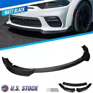 15-23 ダッジチャージャー SRT R/T スキャットマットブラックフロントバンパーリップスポイラー 3 個 15-23 For Dodge Charger SRT R/T Scat Matte Black Front Bumper Lip Spoiler 3PCS 【並行輸入品】