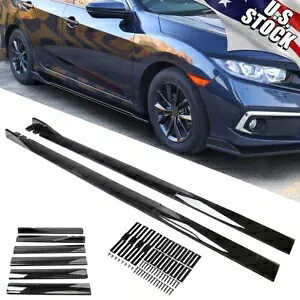 光沢のあるブラックスポーツスタイルサイドスカートロックパネルリップキット起亜フォルテ GT オプティマ Glossy Black Sport Style Side Skirts Rock Panel Lip Kit For Kia Forte GT Optima 【並行輸入品】