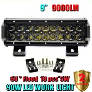 9 インチ 90 ワット LED ライトバーフラッドビームワークライト 4WD オフロードドライビングランプ 9Inch 90W Led Light Bar Flood Beam Work Light 4WD Off-road Driving Lamp 【並行輸入品】