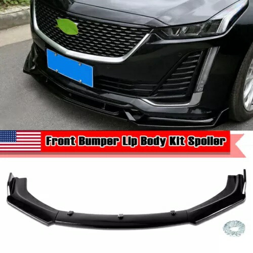 光沢のあるブラックフロントバンパーリップスプリッタースポイラーボディキットキャデラック ATS CTS CT4 Glossy Black Front Bumper Lip Splitter Spoiler Body Kit For Cadillac ATS CTS CT4 【並行輸入品】