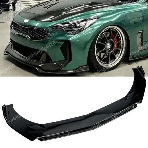 起亜スティンガー GT 2018-2022 フロントバンパーリップスプリッタースポイラーボディグロスブラック For Kia Stinger GT 2018-2022 Front Bumper Lip Splitter Spoiler Body Gloss Black 【並行輸入品】
