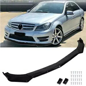 ベンツ C クラス W204 スポーツ 11-14 光沢のある黒フロントバンパーリップスプリッタースポイラー For Benz C Class W204 Sport 11-14 Glossy Black Front Bumper Lip Splitter Spoiler 【並行輸入品】