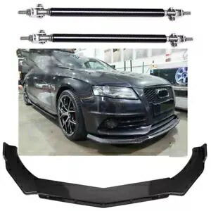 アウディ A7 A6 A5 A4 カーボンファイバーフロントバンパーリップスポイラーボディキット + ストラットロッド For AUDI A7 A6 A5 A4 Carbon Fiber Front Bumper Lip Spoiler Body Kit + Strut Rods 【並行輸入品】