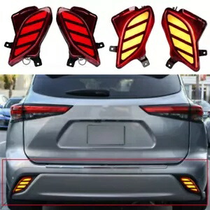 リアバンパーフォグランプ 2020 トヨタ ハイランダー リフレクター ブレーキ ターン ランプ LED Rear Bumper Fog Lights 2020 for Toyota Highlander Reflector Brake Turn Lamps LED 【並行輸入品】