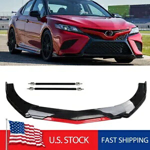 トヨタ カムリ用 フロントバンパーリップスプリッターチンスポイラーキット グロスブラック&レッド For Toyota Camry Front Bumper Lip Splitter Chin Spoiler Kit Gloss Black & Red 【並行輸入品】