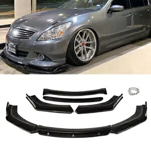 インフィニティ G35 フロントバンパーリップスポイラースプリッターディフューザーキット光沢のある黒米国 For Infiniti G35 Front Bumper Lip Spoiler Splitter Diffuser Kit Glossy Black US 【並行輸入品】