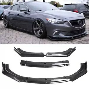 マツダ 6 2014-2018 フロントバンパーリップスプリッタースポイラーストラットロッドカーボンファイバー For Mazda 6 2014-2018 Front Bumper Lip Splitter Spoiler Strut Rods Carbon Fiber 【並行輸入品】