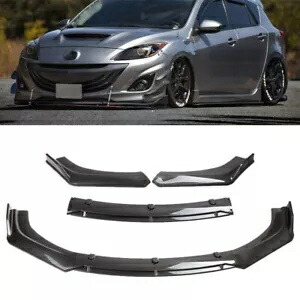 マツダ 3 5 2004-2021 カーボンファイバーフロントバンパーリップスポイラースプリッターボディキット For Mazda 3 5 2004-2021 Carbon Fiber Front Bumper Lip Spoiler Splitter Body Kit 【並行輸入品】