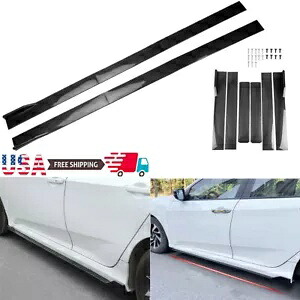 86.6インチ サイドスカート エクステンション ロッカーパネル ボディキット リップ スプリッター ホンダ シビック用 86.6\