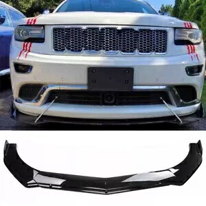ジープグランドチェロキー用フロントバンパーリップスポイラースプリッターディフューザー光沢のある黒 For JEEP Grand Cherokee Front Bumper Lip Spoiler Splitter Diffuser Glossy Black 【並行輸入品】