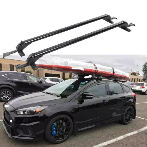 2×車のトップルーフレール荷物ラック手荷物キャリアクロスバーアルミ合金キー付き 2×Car Top Roof Rail Luggage Rack Baggage Carrier Cross Bar Aluminum Alloy w/Keys 【並行輸入品】