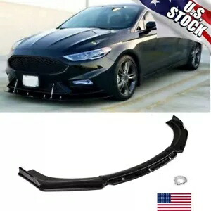 フォードフュージョン用フロントバンパーリップチンスプリッタースポイラーボディキット光沢のある黒 For Ford Fusion Front Bumper Lip Chin Splitter Spoiler Body Kits Glossy Black 【並行輸入品】