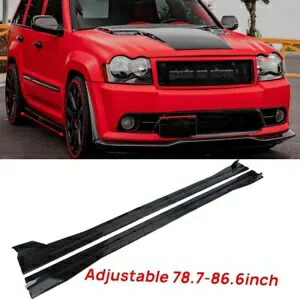 ジープグランドチェロキー SRT8 サイドスカートスプリッタースポイラーエクステンション光沢のある黒 For Jeep Grand Cherokee SRT8 Side Skirts Splitter Spoiler Extension Glossy Black 【並行輸入品】