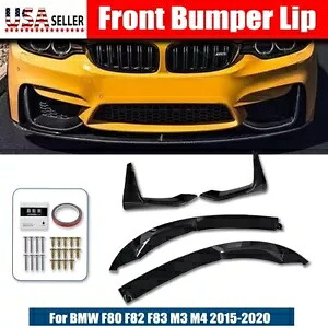 グロスブラックフロントバンパーリップスプリッター ABS BMW F80 M3 F82 F83 M4 2015-2020 Gloss Black Front Bumper Lip Splitter ABS For BMW F80 M3 F82 F83 M4 2015-2020 【並行輸入品】