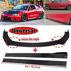 三菱エクリプス用光沢のある黒フロントバンパースポイラーボディキット/サイドスカート For Mitsubishi Eclipse Glossy Black Front Bumper Spoiler Body Kit / Side Skirt 【並行輸入品】