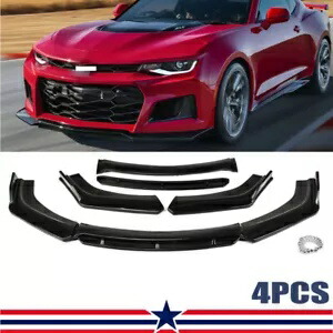 シボレーカマロ SS LS LT グロスブラックフロントバンパーリップスポイラースプリッターキット For Chevrolet Camaro SS LS LT Gloss Black Front Bumper Lip Spoiler Splitter Kit 【並行輸入品】