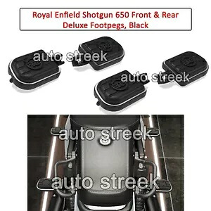 本物のロイヤル エンフィールド ショットガン 650 デラックス ライダー & ピリオン フットペグ、ブラック Genuine Royal Enfield Shotgun 650 Deluxe Rider & Pillion Footpegs, Black 【並行輸入品】