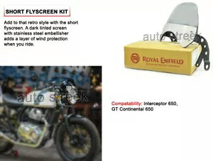 本物のロイヤル エンフィールド ツインズ インターセプター & GT 650 コンチネンタル ショート フライスクリーン キット Genuine Royal Enfield Twins Interceptor & GT 650 Continental Short Flyscreen Kit 【並行輸入品】