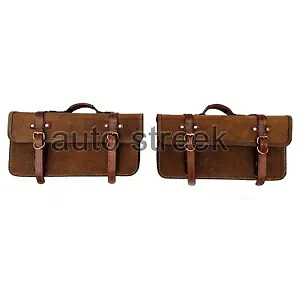 ロイヤル エンフィールド スクラム 411 cc レザー パニア バッグ ペア ブラウン タンに適合 Fit For Royal Enfield Scram 411 cc Leather Pannier Bags Pair Brown Tan 【並行輸入品】