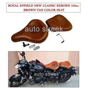 ロイヤルエンフィールドクラシックリボーン350cc「フロント＆リアブラウンタンレザーシート」に適合。 Fit For Royal Enfield Classic Reborn 350cc \