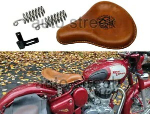 ロイヤルエンフィールドクラシック500cc 350ccフロントソロレザーシートブラウンタンに適合 Fit For Royal Enfield Classic 500cc 350cc Front Solo Leather Seat Brown Tan 【並行輸入品】