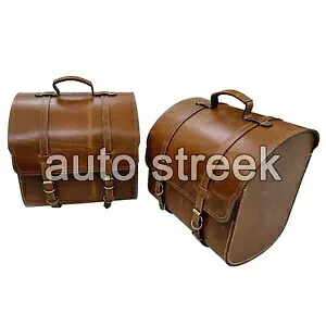 ロイヤルエンフィールドクラシックリボーン350 50Lブラウンタンレザーパニアバッグに適合 Fit For Royal Enfield Classic Reborn 350 50L Brown Tan Leather Pannier Bags 【並行輸入品】