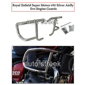 本物のロイヤル エンフィールド SUPER METEOR 650 シルバー Airfly Evo エンジン ガード Genuine Royal Enfield SUPER METEOR 650 Silver Airfly Evo Engine Guards 【並行輸入品】