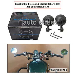 Royal Enfield Meteor & Classic Reborn 350 バーエンドミラーに適合、ブラック Fit For Royal Enfield Meteor & Classic Reborn 350 BAR END MIRRORS, BLACK 【並行輸入品】