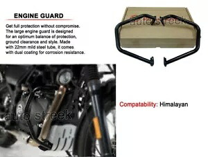 ロイヤルエンフィールドヒマラヤンエンジンガードクラッシュバーブラックに適合 Fit For Royal Enfield Himalayan Engine Guard Crash Bar Black 【並行輸入品】