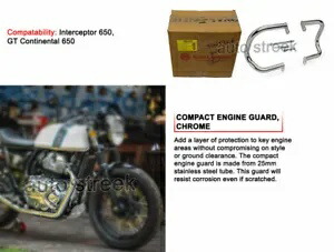 本物のロイヤル エンフィールド ツイン GT コンチネンタル 650 コンパクト エンジン ガード クローム Genuine Royal Enfield Twins GT Continental 650 Compact Engine Guard Chrome 【並行輸入品】