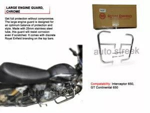 本物のロイヤル エンフィールド ツインズ インターセプター 650 ラージ エンジン ガード クローム Genuine Royal Enfield Twins Interceptor 650 Large Engine Guard Chrome 【並行輸入品】