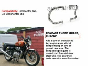 本物のロイヤル エンフィールド GT & インターセプター 650cc コンパクト エンジン ガード、クローム Genuine Royal Enfield GT & Interceptor 650cc Compact Engine Guard, Chrome 【並行輸入品】