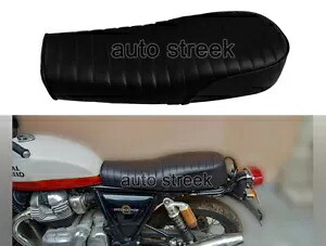 ロイヤルエンフィールド GT & インターセプター 650 D15 ブラックフェイクレザーデュアルシートに適合 Fit For Royal Enfield GT & Interceptor 650 D15 Black Faux Leather Dual Seat 【並行輸入品】