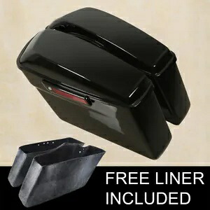 ハードサドルバッグ & ブラックラッチ ハーレーツーリングロードストリートグライド 2014-2023 に適合 Hard Saddlebags & Black Latch Fit For Harley Touring Road Street Glide 2014-2023 【並行輸入品】