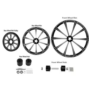 30 インチ フロント & 18 インチ リア ホイール リム デュアル ハブ プーリー ハーレー ツーリング 09-24 米国に適合 30'' Front & 18'' Rear Wheel Rim Dual Hub Pulley Fit For Harley Touring 09-24 US 【並行輸入品】