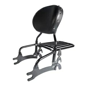 バックレスト シーシーバー & パッド 荷物ラック インディアン チーフ ダークホース 2016-2018 に適合 Backrest Sissy Bar & Pad Luggage Rack Fits For Indian Chief Dark Horse 2016-2018 【並行輸入品】