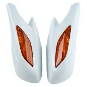 ホワイトリアビューミラーオレンジターンシグナルレンズホンダ ST1300 2002-2011 White Rear View Mirrors Orange Turn Signals Lens Fit For Honda ST1300 2002-2011 【並行輸入品】