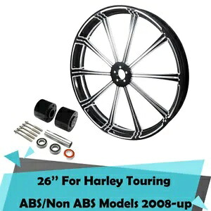 26 インチ フロントホイールリムハブ デュアルディスク ハーレーツーリング 2008-2023 ABS モデルに適合 26'' Front Wheel Rim Hubs Dual Disc Fits For Harley Touring 2008-2023 ABS Models 【並行輸入品】