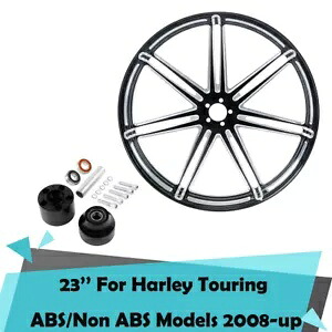 23 フィート フロント ホイール リム & シングル ディスク ハブ ハーレー ツーリング 2008-2023 ABS に適合 23' Front Wheel Rim & Single Disc Hubs Fit For Harley Touring 2008-2023 ABS 【並行輸入品】