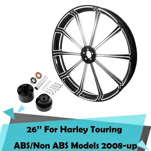 26 インチ フロント ホイール リム ハブ シングル ディスク ハーレー ツーリング 2008-UP ABS モデルに適合 26'' Front Wheel Rim Hubs Single Disc Fit For Harley Touring 2008-UP ABS Model 【並行輸入品】