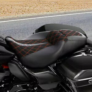 運転席助手席2アップシートハーレーツーリングロードストリートグライド2009-2023に適合 Driver Passenger 2-Up Seat Fit For Harley Touring Road Street Glide 2009-2023 【並行輸入品】