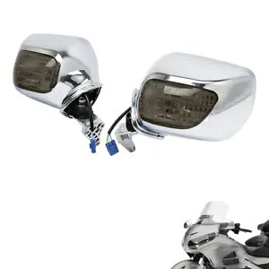 クロームシェルリアビューミラーターンシグナルホンダ GL1800 F6B 2013-2017 Chrome Shell Rear View Mirrors Turn Signals Fit For Honda GL1800 F6B 2013-2017 【並行輸入品】