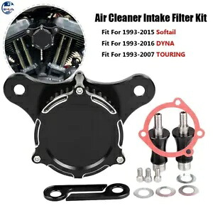 CNC カット エア クリーナー ブラック インテーク フィルター システム ハーレー ストリート/ファット ボブ ダイナ用 CNC Cut Air Cleaner Black Intake Filter System For Harley Street / Fat Bob Dyna 【並行輸入品】