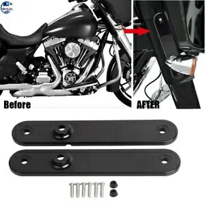 ハーレーエレクトラストリートグライド用ブラックターンシグナル再配置マウントブラケットキット Black Turn Signal Relocation Mounts Bracket Kit For Harley Electra Street Glide 【並行輸入品】