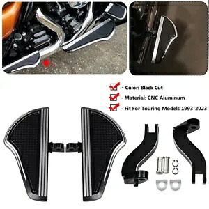 ブラックカット後部助手席フロアボード フットペグブラケット ハーレーツーリング 1993年以降用 Black Cut Rear Passenger Floorboards Foot Peg Bracket For Harley Touring 1993-Up 【並行輸入品】