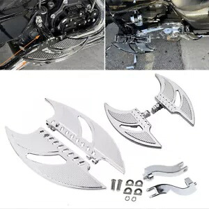 クロームフロント + リアフロアボードフットペグマウントハーレーツーリングロードキングに適合 Chrome Front + Rear Floorboards Foot Pegs Mount Fit For Harley Touring Road King 【並行輸入品】