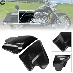 未塗装ブラックオートバイサイドカバーパネルハーレーツーリング FLT FLH 97-07 に適合 Unpainted Black Motorcycle Side Cover Panel Fit For Harley Touring FLT FLH 97-07 【並行輸入品】