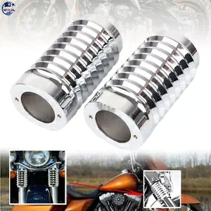 クロームアルミアッパーフォークブーツスライダーカバーハーレーツーリング1984-2013 12用 Chrome Aluminum Upper Fork Boot Slider Cover Fit For Harley Touring 1984-2013 12 【並行輸入品】