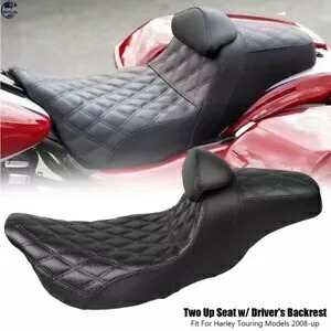 2 アップ運転席 & ライダー背もたれパッドフィットハーレーストリートグライド 08-23 2 Up Driver Passenger Seat &Rider Backrest Pad Fit For Harley Street Glide 08-23 【並行輸入品】